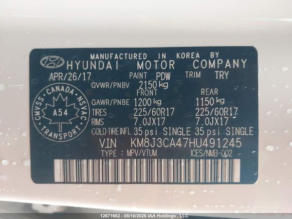 2017 HYUNDAI TUCSON LUXURY