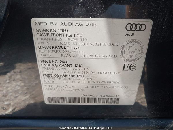 2016 AUDI Q5 PROGRESSIV/S-LINE