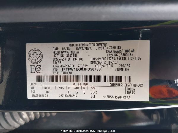 2018 FORD F-150 XLT