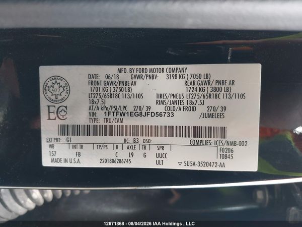 2018 FORD F-150 XLT