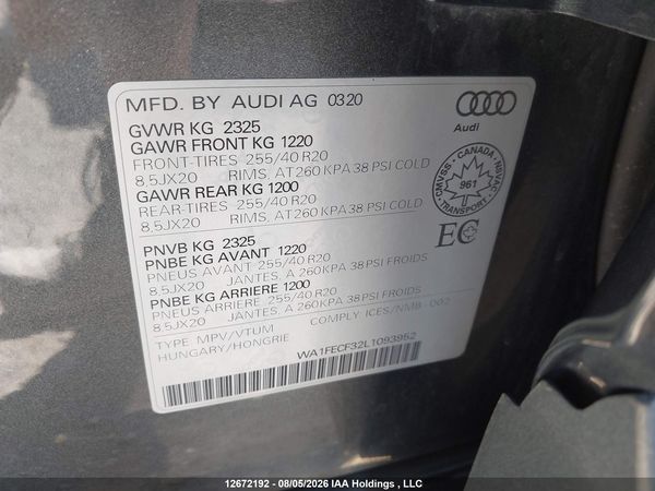 2020 AUDI Q3 PRESTIGE S-LINE