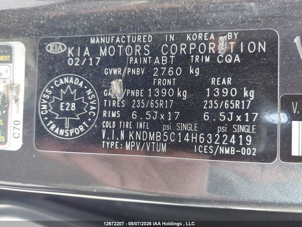 2017 KIA SEDONA LX/LX+