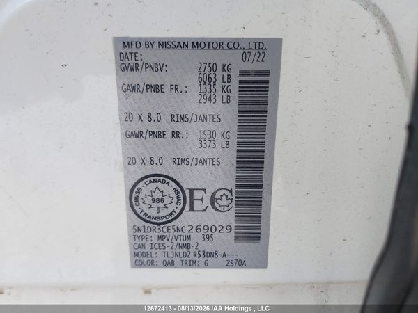2022 NISSAN PATHFINDER sl — I21