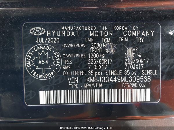 2021 HYUNDAI TUCSON PREFERRED FWD