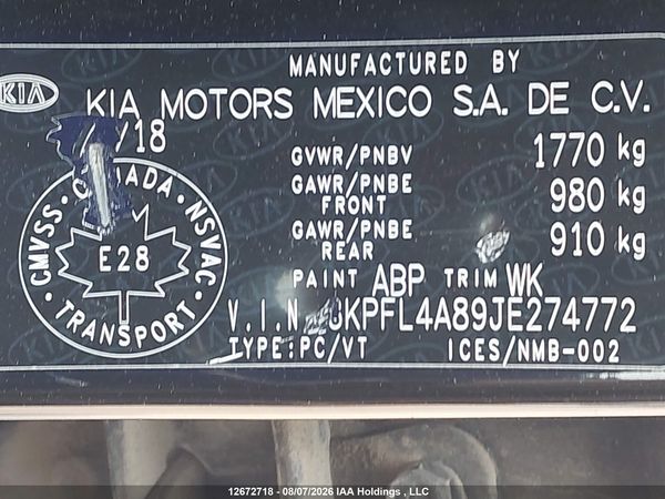 2018 KIA FORTE EX — I9
