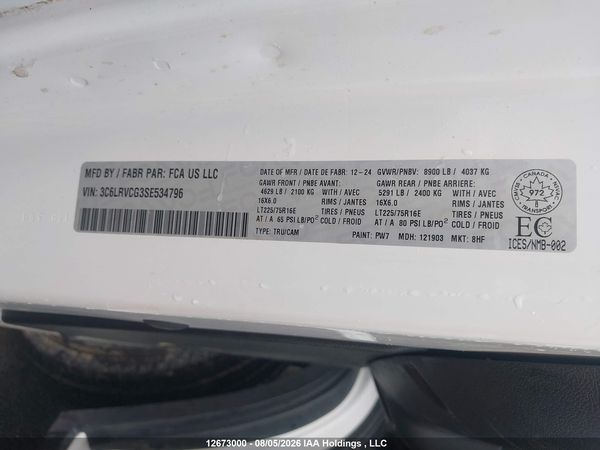 2025 RAM PROMASTER 2500 2500 HIGH