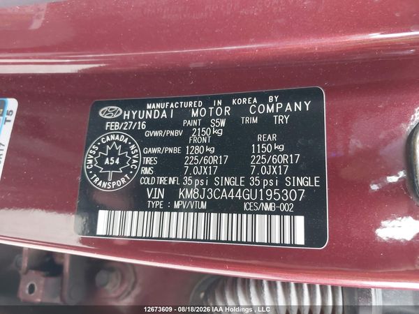 2016 HYUNDAI TUCSON