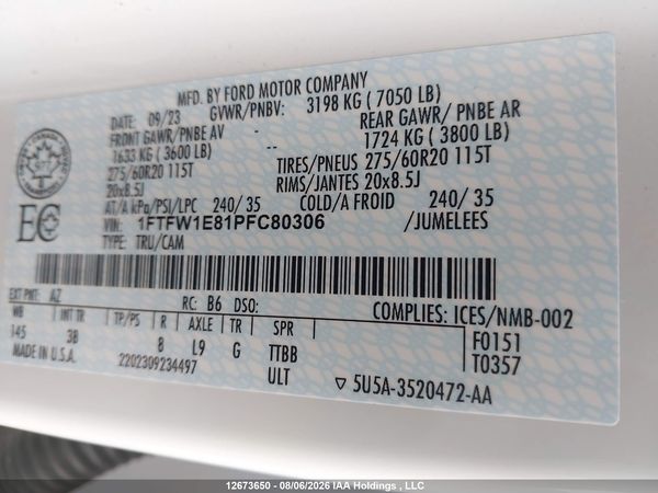 2023 FORD F-150 PLATINUM