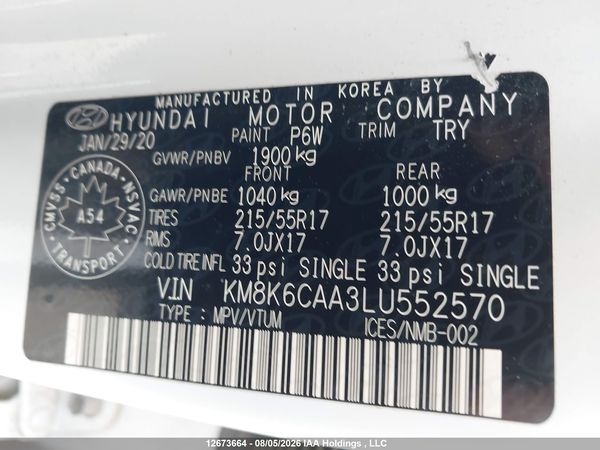 2020 HYUNDAI KONA LUXURY AWD
