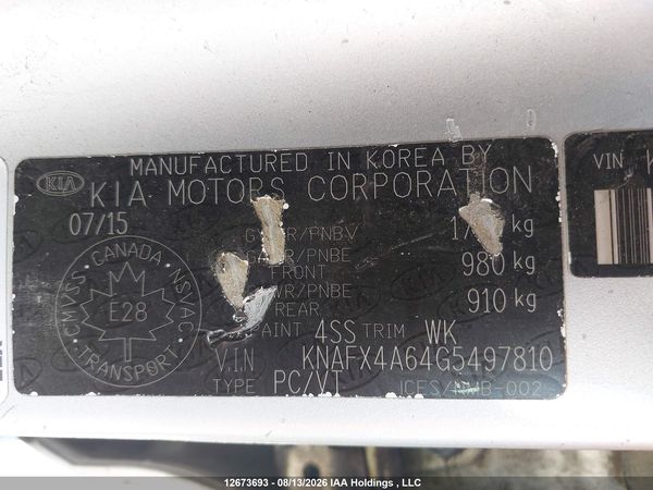 2016 KIA FORTE 1.8L LX/1.8L LX+