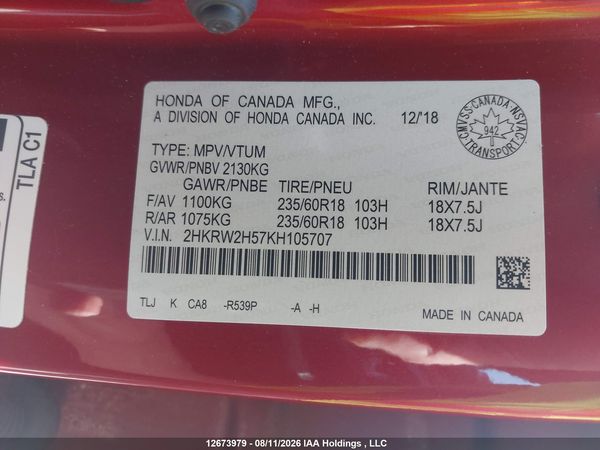2019 HONDA CR-V EX