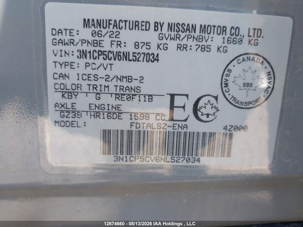 2022 NISSAN KICKS SV