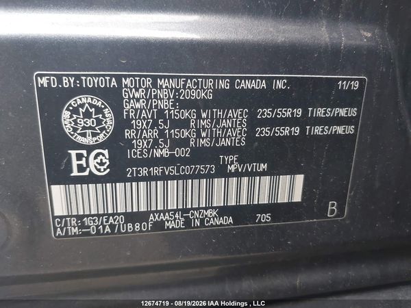2020 TOYOTA RAV4 XLE