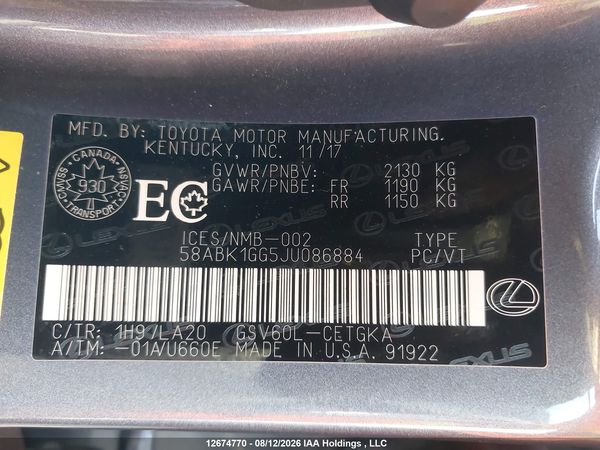 2018 LEXUS ES 350