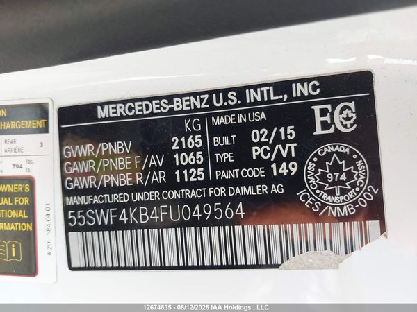 2015 MERCEDES-BENZ C 300 4MATIC