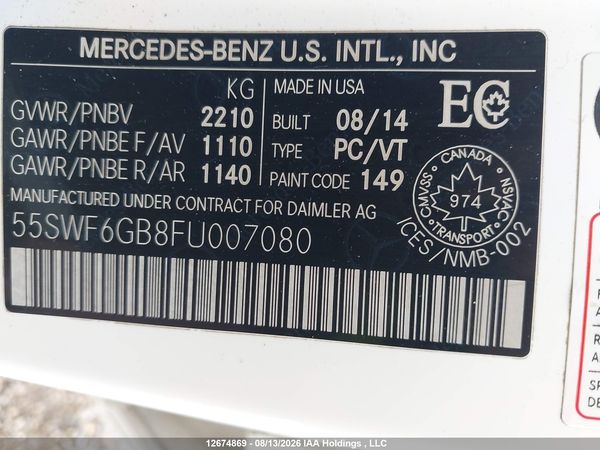 2015 MERCEDES-BENZ C-CLASS C400 4-MATIC