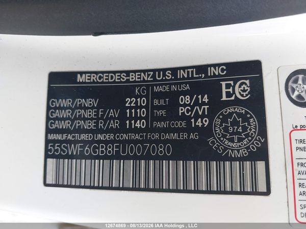 2015 MERCEDES-BENZ C-CLASS C400 4-MATIC
