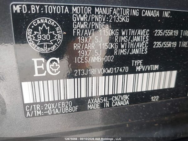 2019 TOYOTA RAV4 TRAIL — I9