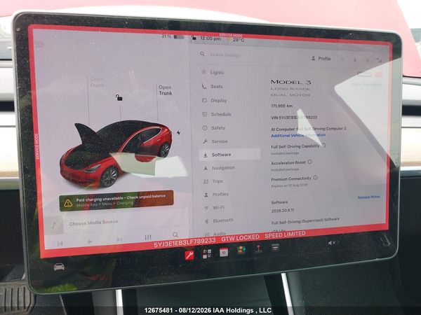 2020 TESLA MODEL 3 LONG RANGE