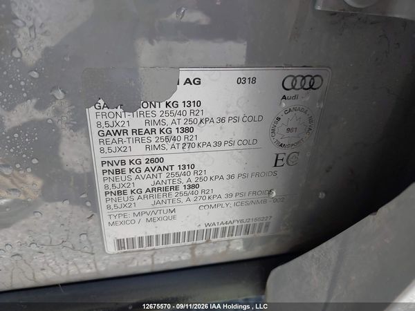 2018 AUDI SQ5 3.0T PROGRESSIV