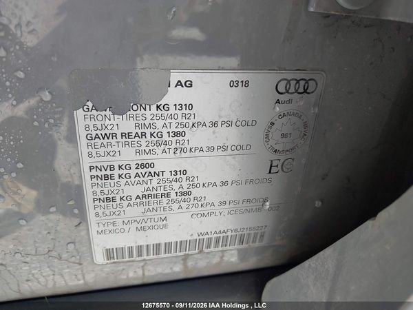 2018 AUDI SQ5 3.0T PROGRESSIV