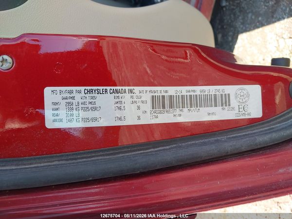 2015 DODGE GRAND CARAVAN SE/SXT — I9