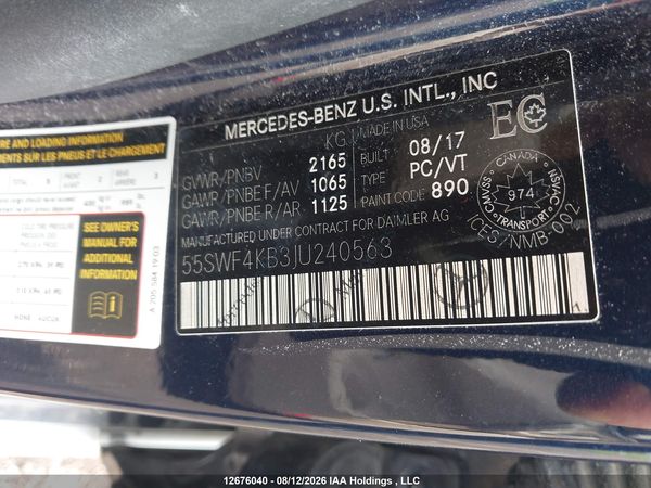 2018 MERCEDES-BENZ C 300 4MATIC