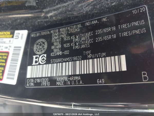 2021 TOYOTA HIGHLANDER XLE