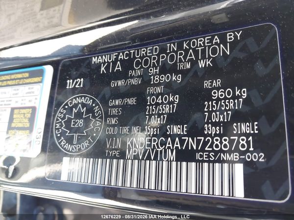 2022 KIA SELTOS EX/EX PREMIUM — I9