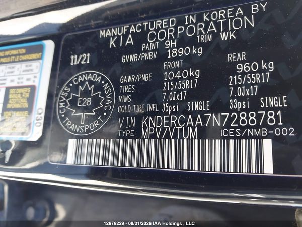 2022 KIA SELTOS EX/EX PREMIUM — I18