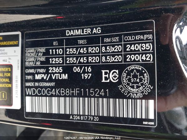 2017 MERCEDES-BENZ GLC 300 4MATIC