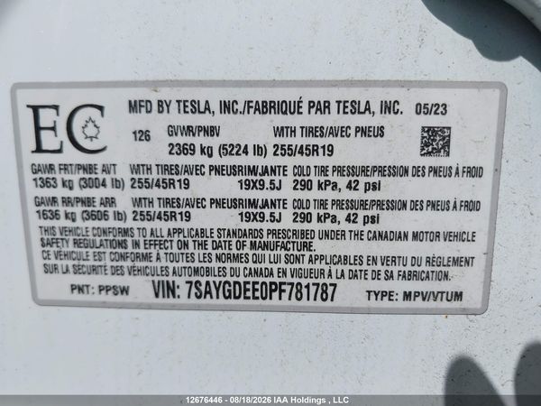 2023 TESLA MODEL Y LONG RANGE