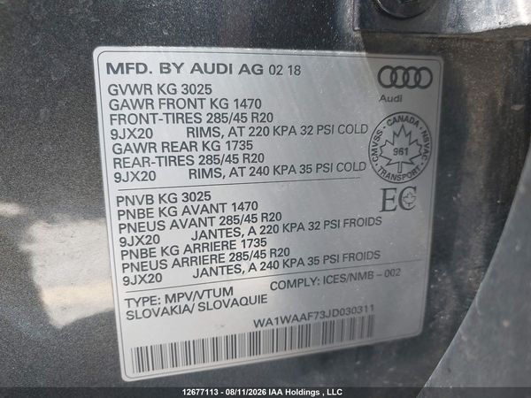 2018 AUDI Q7 3.0T TECHNIK