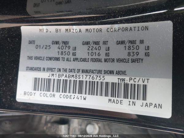 2025 MAZDA MAZDA3 GX — I9