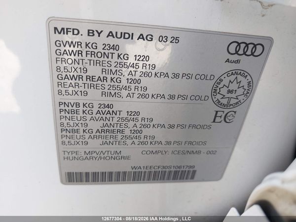 2025 AUDI Q3 PREMIUM PLUS S LINE 45