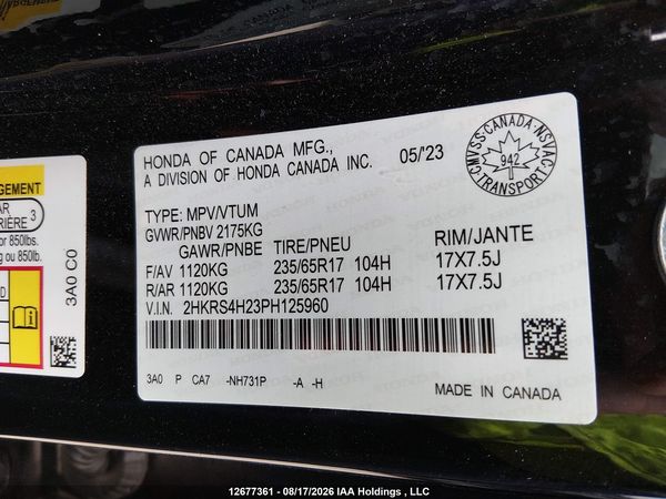 2023 HONDA CR-V LX
