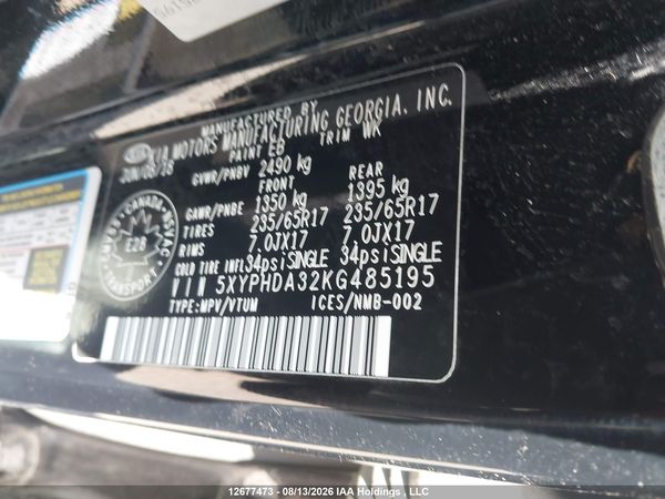 2019 KIA SORENTO 2.4L EX