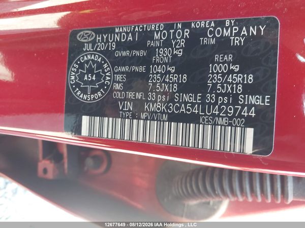 2020 HYUNDAI KONA TREND AWD
