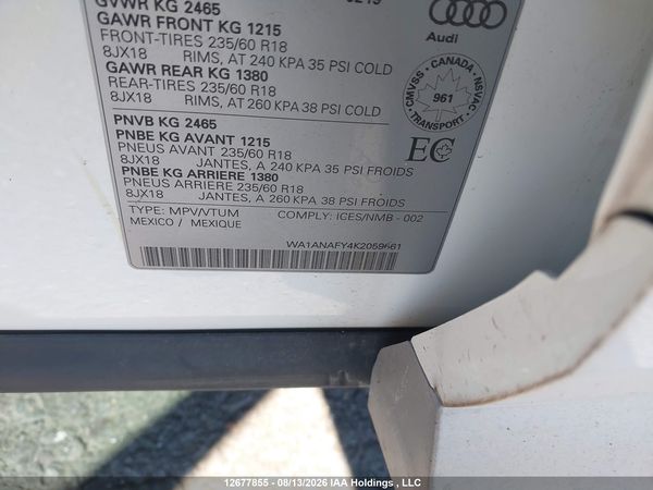 2019 AUDI Q5 45 KOMFORT