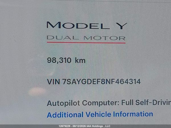 2022 TESLA MODEL Y — I14
