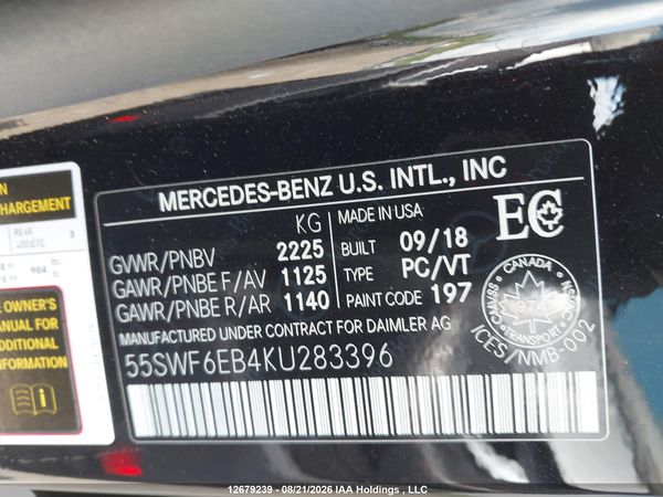 2019 MERCEDES-BENZ AMG C 43 4MATIC