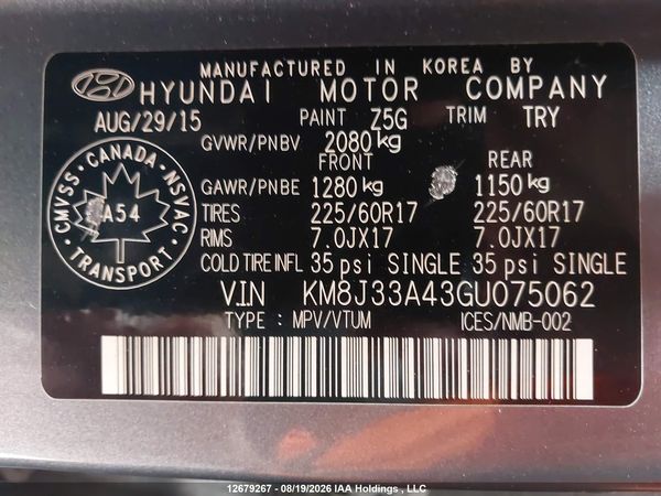 2016 HYUNDAI TUCSON — I18