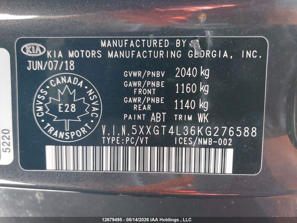 2019 KIA OPTIMA LX/LX+ — I9