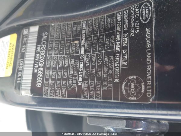 2016 LAND ROVER DISCOVERY SPORT HSE