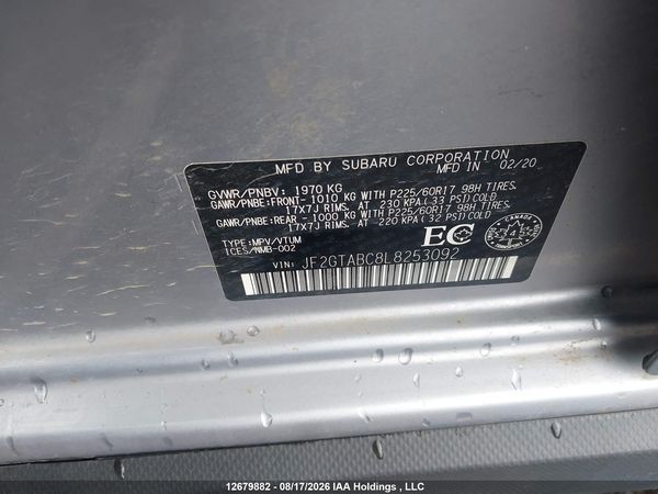 2020 SUBARU CROSSTREK CONVENIENCE