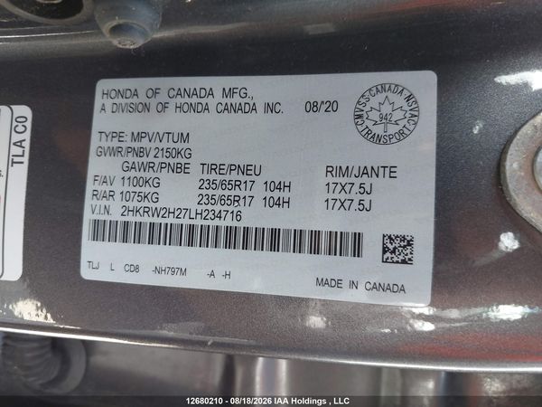 2020 HONDA CR-V LX