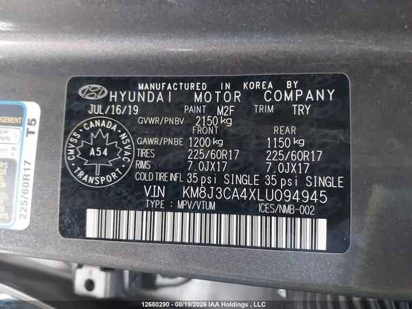 2020 HYUNDAI TUCSON — I9