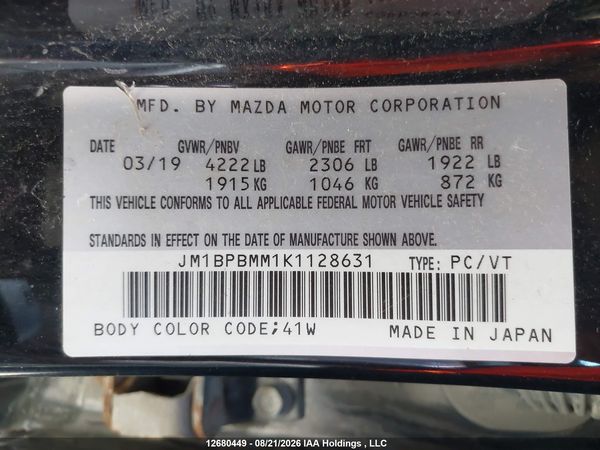 2019 MAZDA MAZDA3 GT