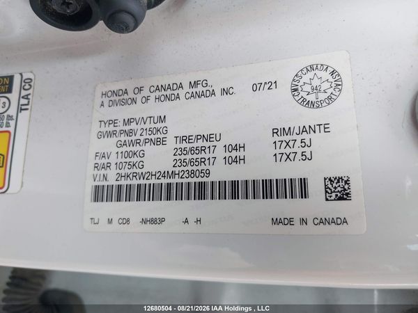 2021 HONDA CR-V LX