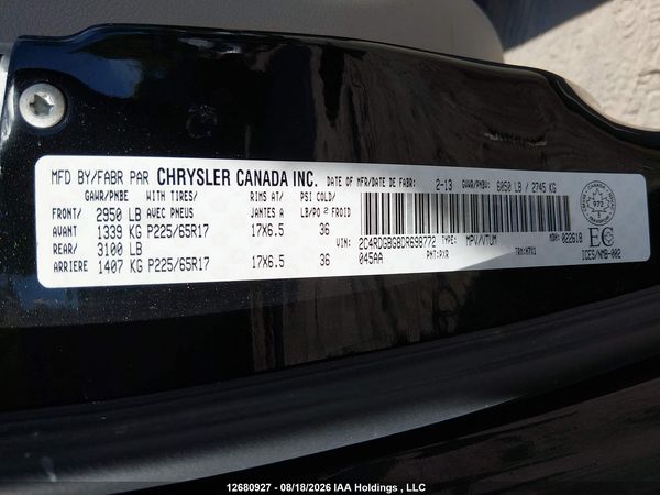 2013 DODGE GRAND CARAVAN SE — I9